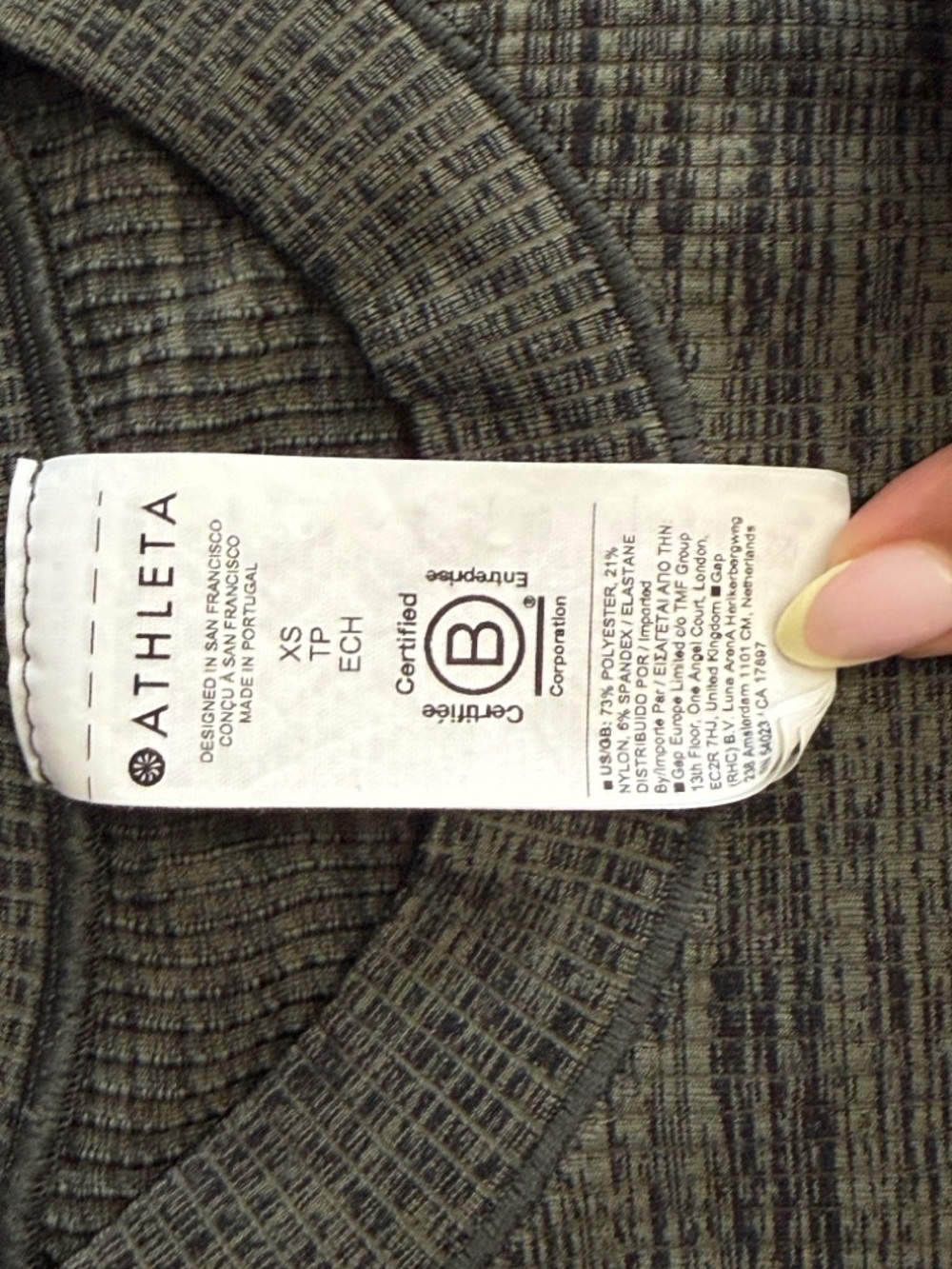 Athleta Olive Green Ribbed Sleeveless Knit Top - Picture 3 of 4